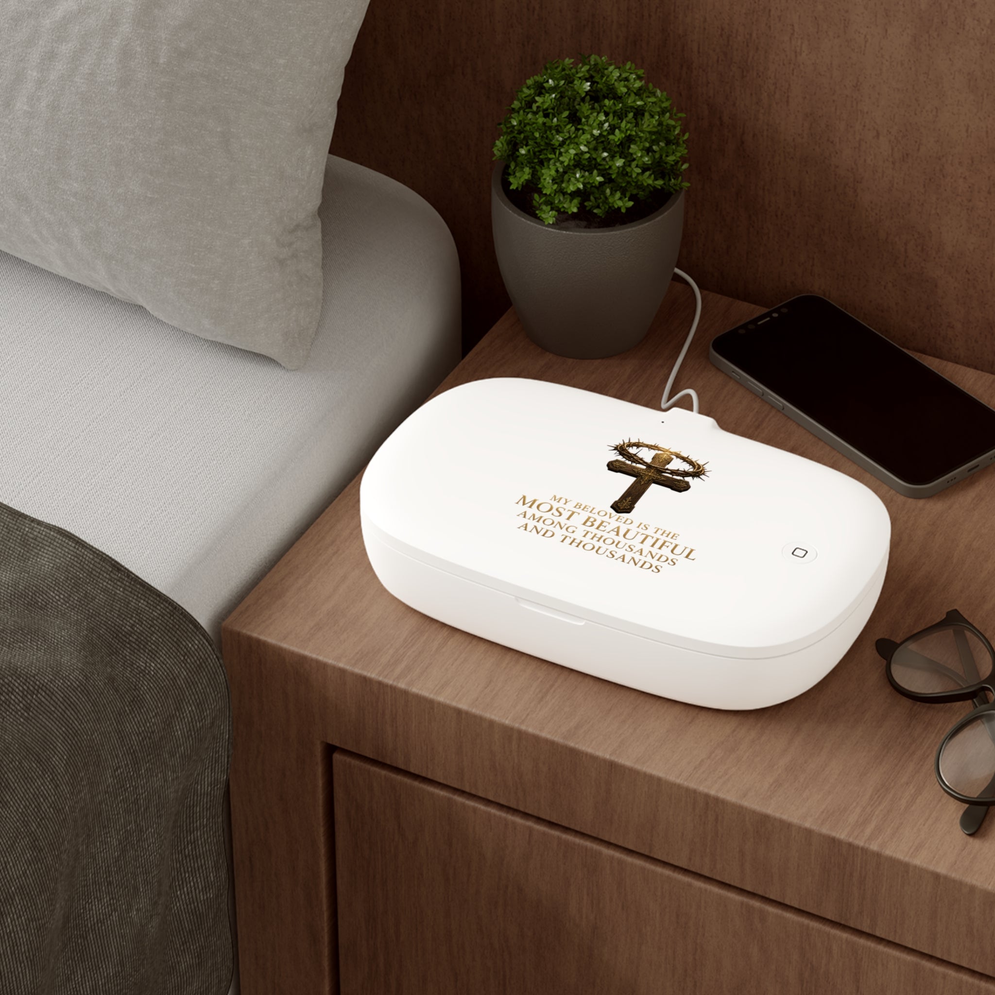 UV Phone Sanitizer & Wireless Charger — "My Beloved Is the Most Beautiful" Religious Design