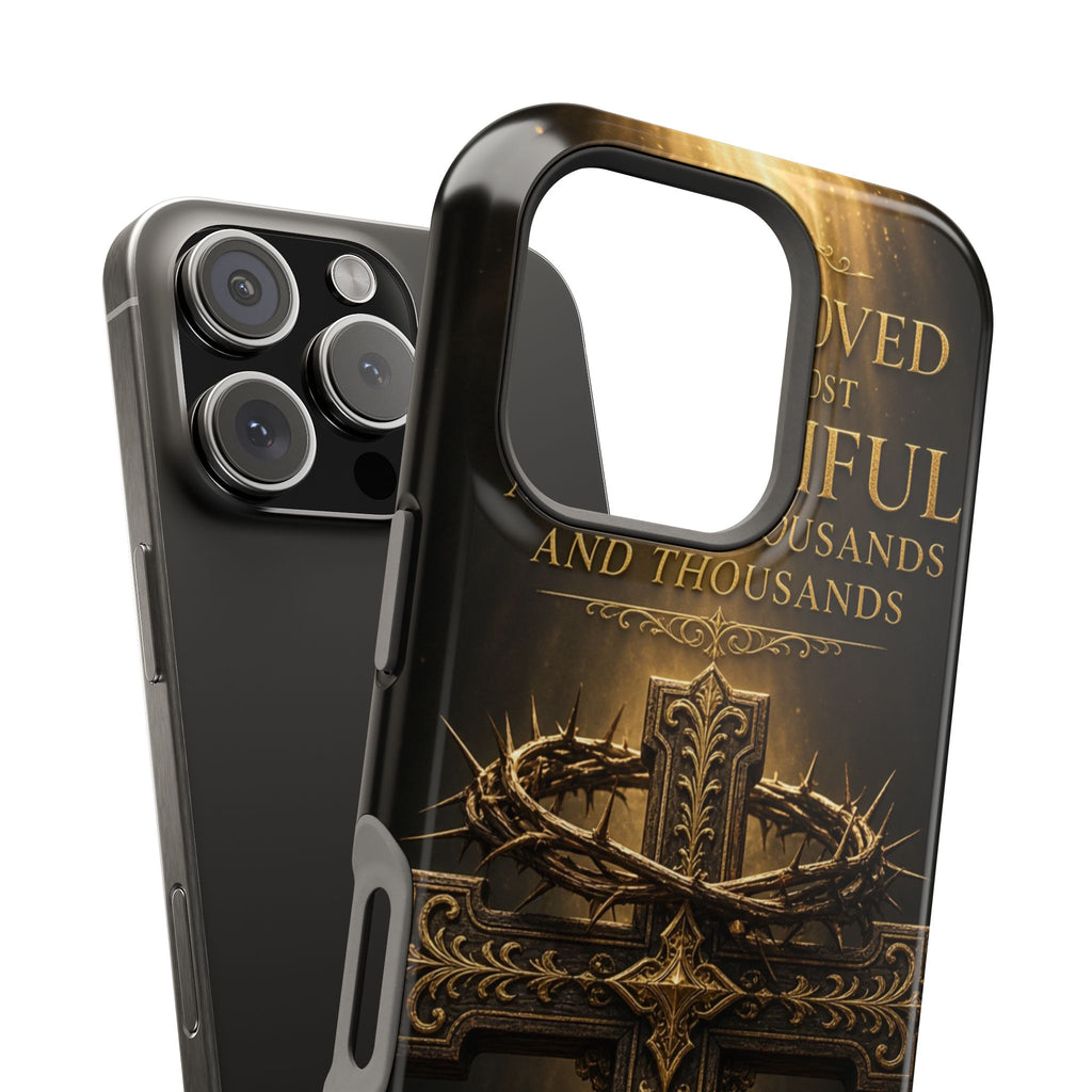 Magnetic Impact-Resistant Phone Case — "Most Beautiful" Cross with Crown of Thorns