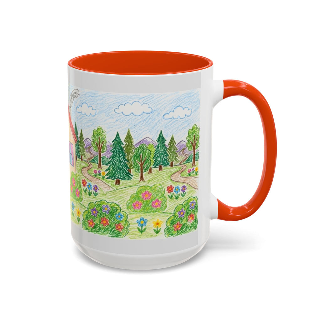 Crayon Family Home Drawing Mug | Colorful Ceramic Coffee Cup