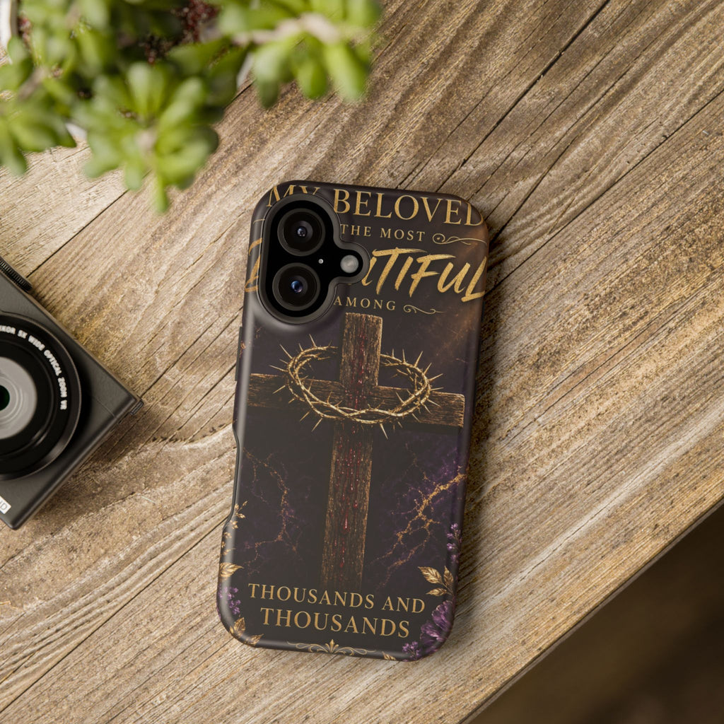 Christian Cross Magnetic Impact-Resistant Phone Case — "Beloved Most Beautiful" Scripture Design