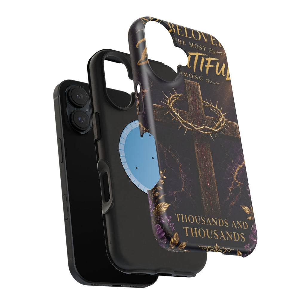 Christian Cross Magnetic Impact-Resistant Phone Case — "Beloved Most Beautiful" Scripture Design
