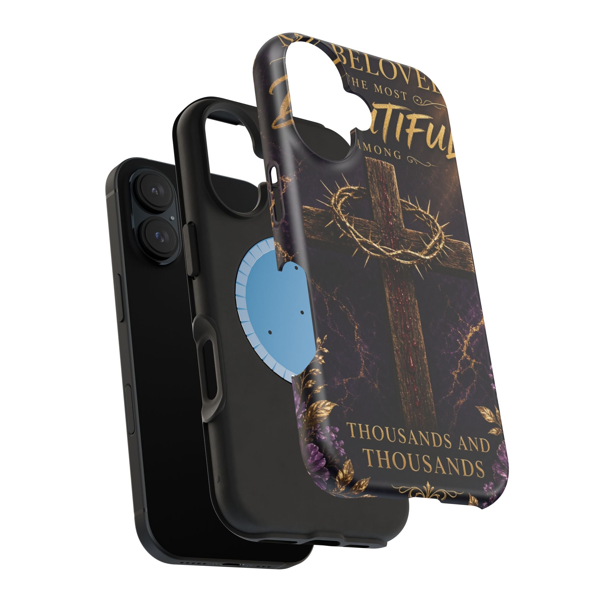 Christian Cross Magnetic Impact-Resistant Phone Case — "Beloved Most Beautiful" Scripture Design