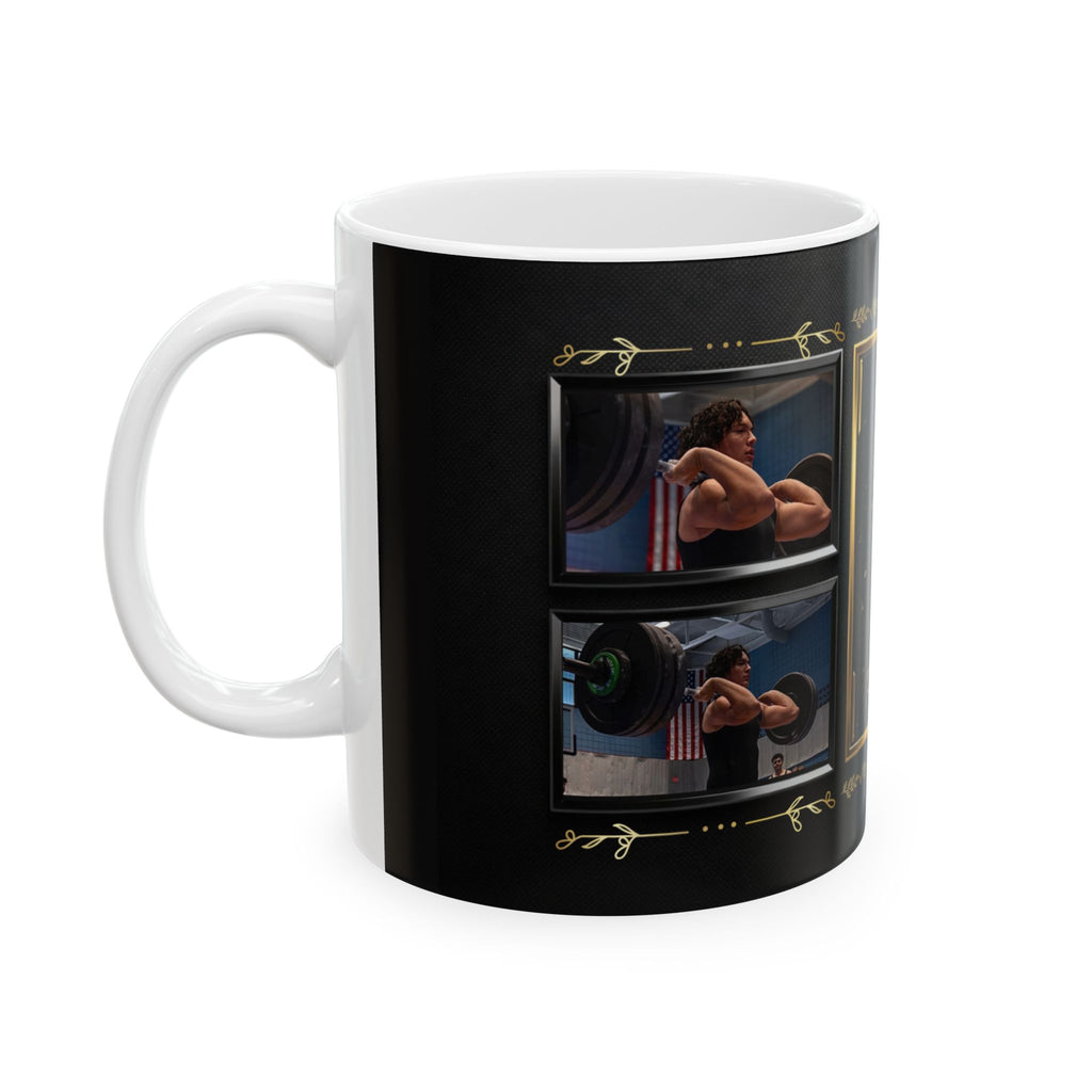 F & A Monogram Black Gold Frame Mug | Ceramic Coffee Cup