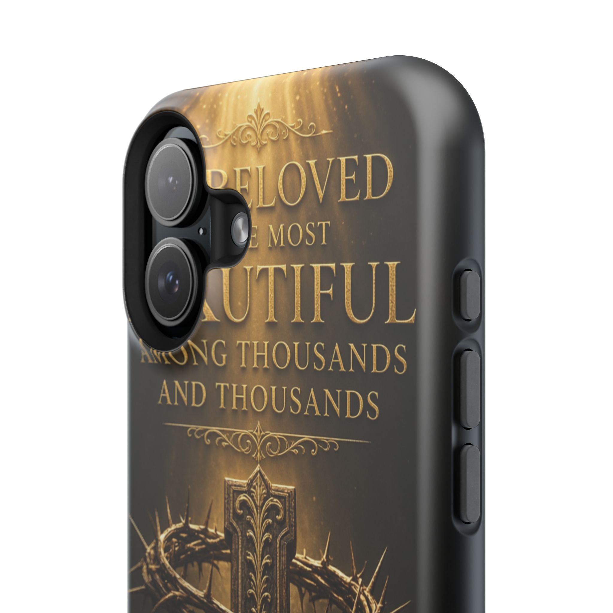 Magnetic Impact-Resistant Phone Case — "Most Beautiful" Cross with Crown of Thorns