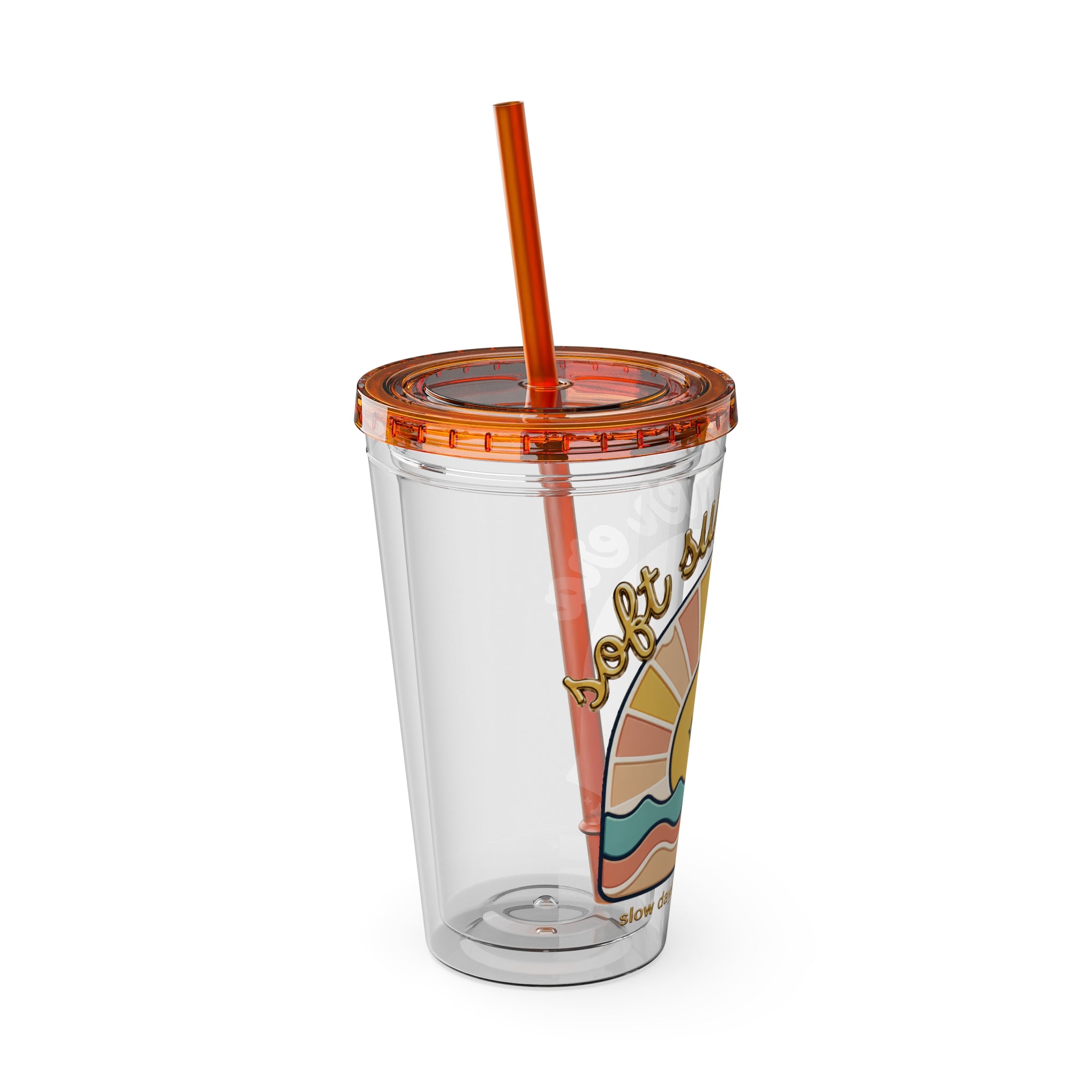Soft Summer sunset beach drink illustration Tumbler