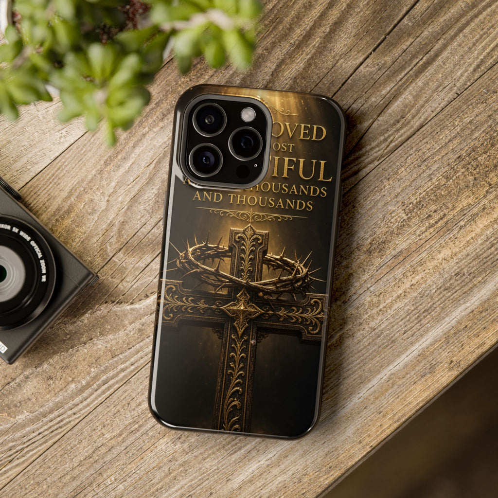 Magnetic Impact-Resistant Phone Case — "Most Beautiful" Cross with Crown of Thorns