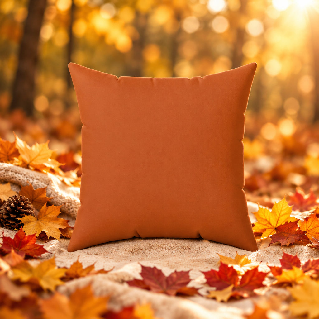 Rust Orange Throw Pillow – Solid Terracotta, 16 × 16