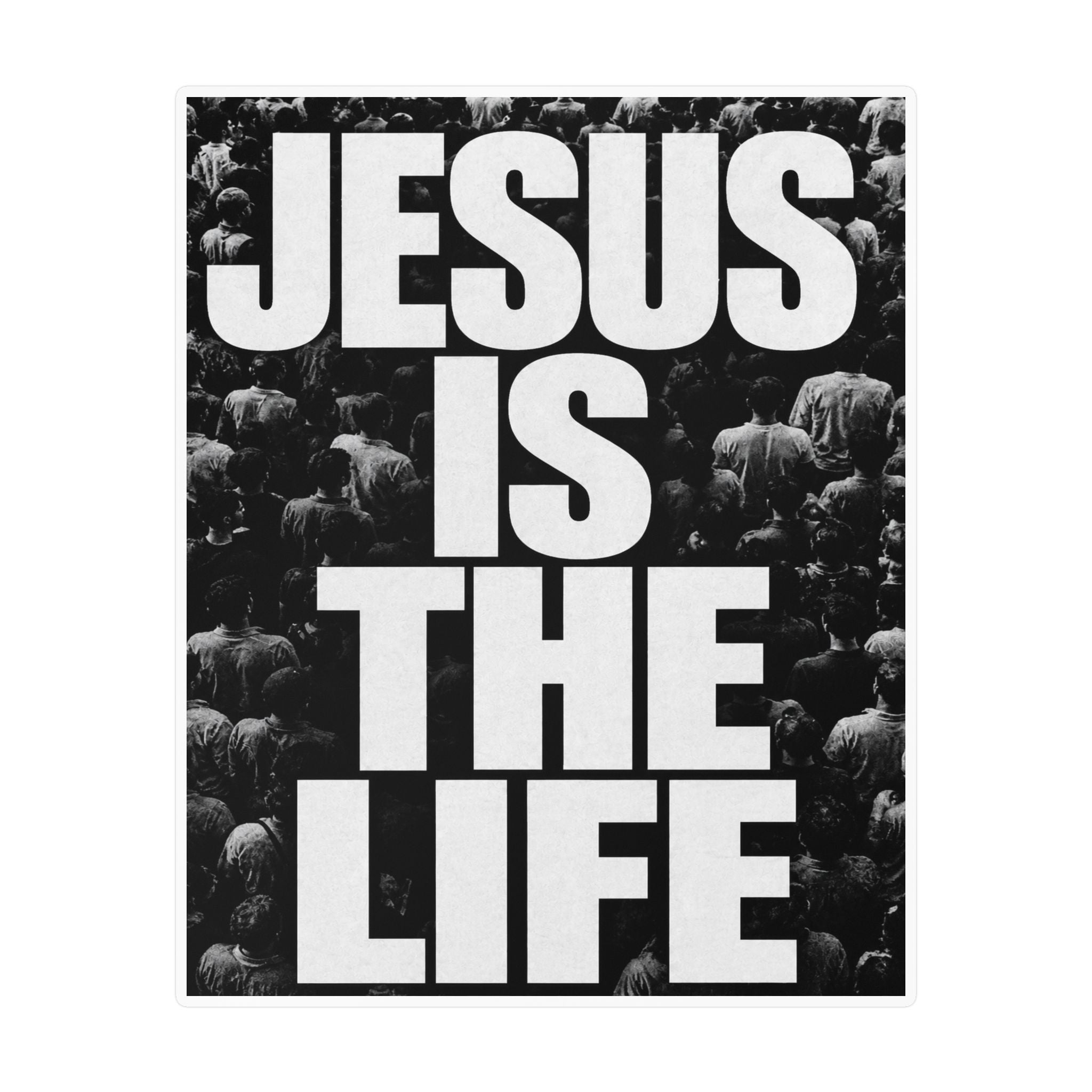 Jesus Is the Life Vinyl Sticker — Black & White Faith Decal (Kiss-Cut)