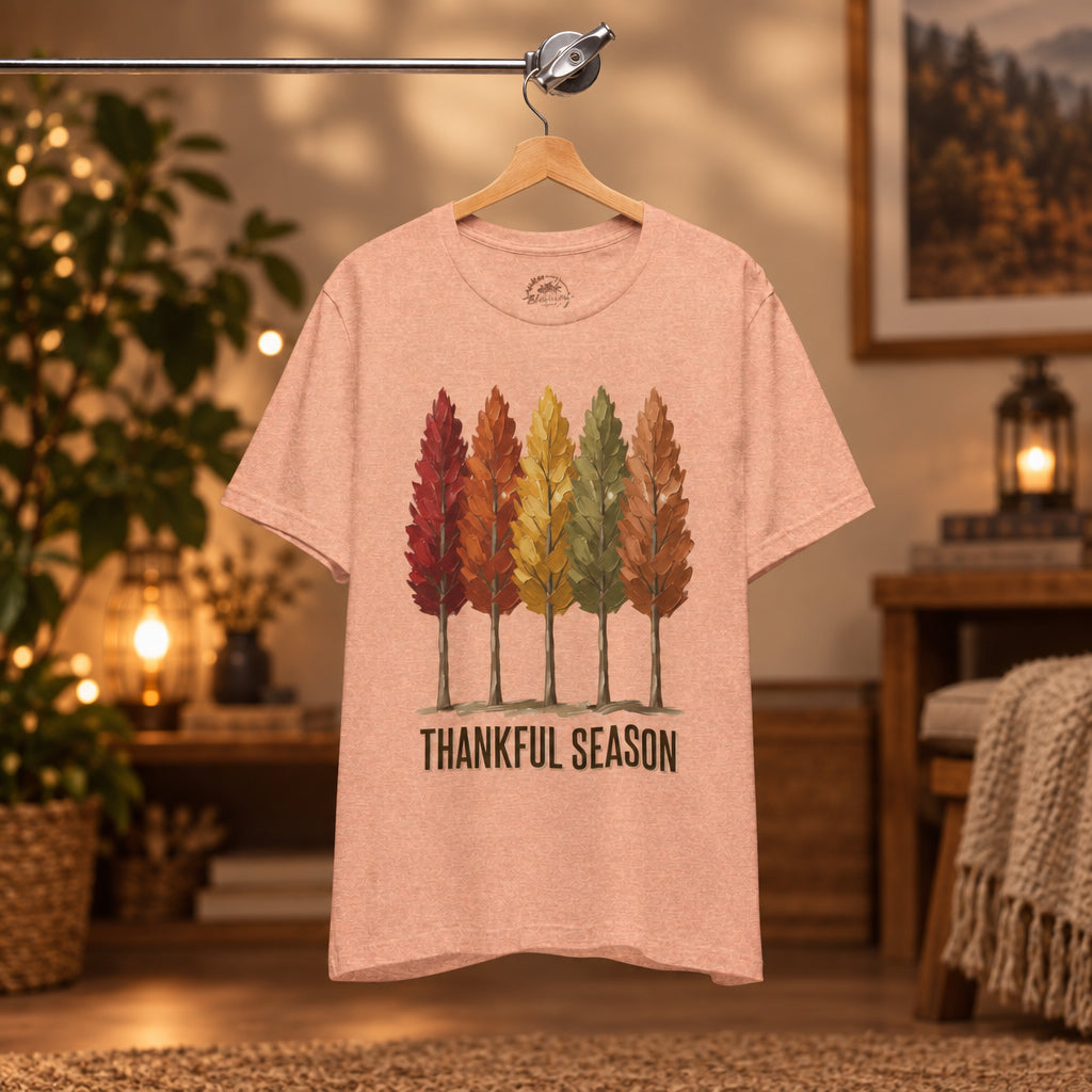 Thankful Season Autumn Trees T-Shirt | Thanksgiving Fall Tee