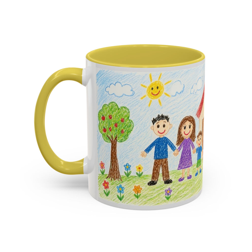 Crayon Family Home Drawing Mug | Colorful Ceramic Coffee Cup
