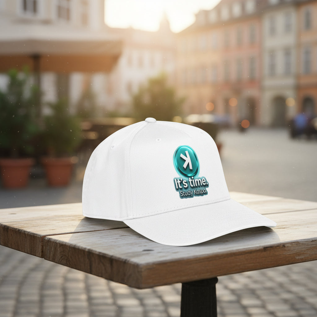 Baseball Cap — "It's time. Study Kaspa." Logo Hat (Casual Crypto Fan Gear)