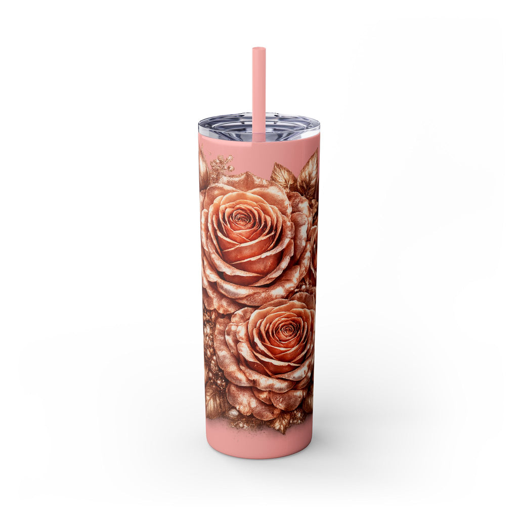 Skinny Tumbler — Monochrome Rose Garden 20oz Straw Tumbler