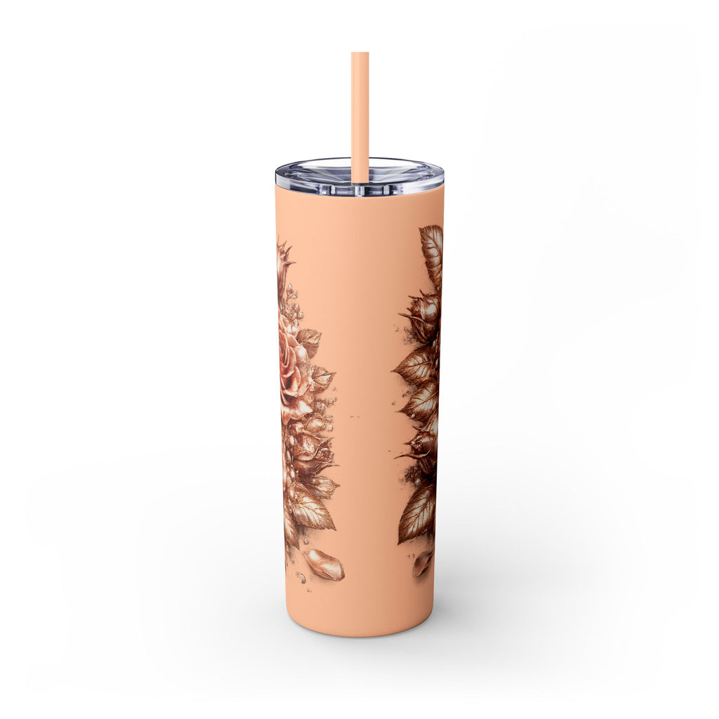 Skinny Tumbler — Monochrome Rose Garden 20oz Straw Tumbler