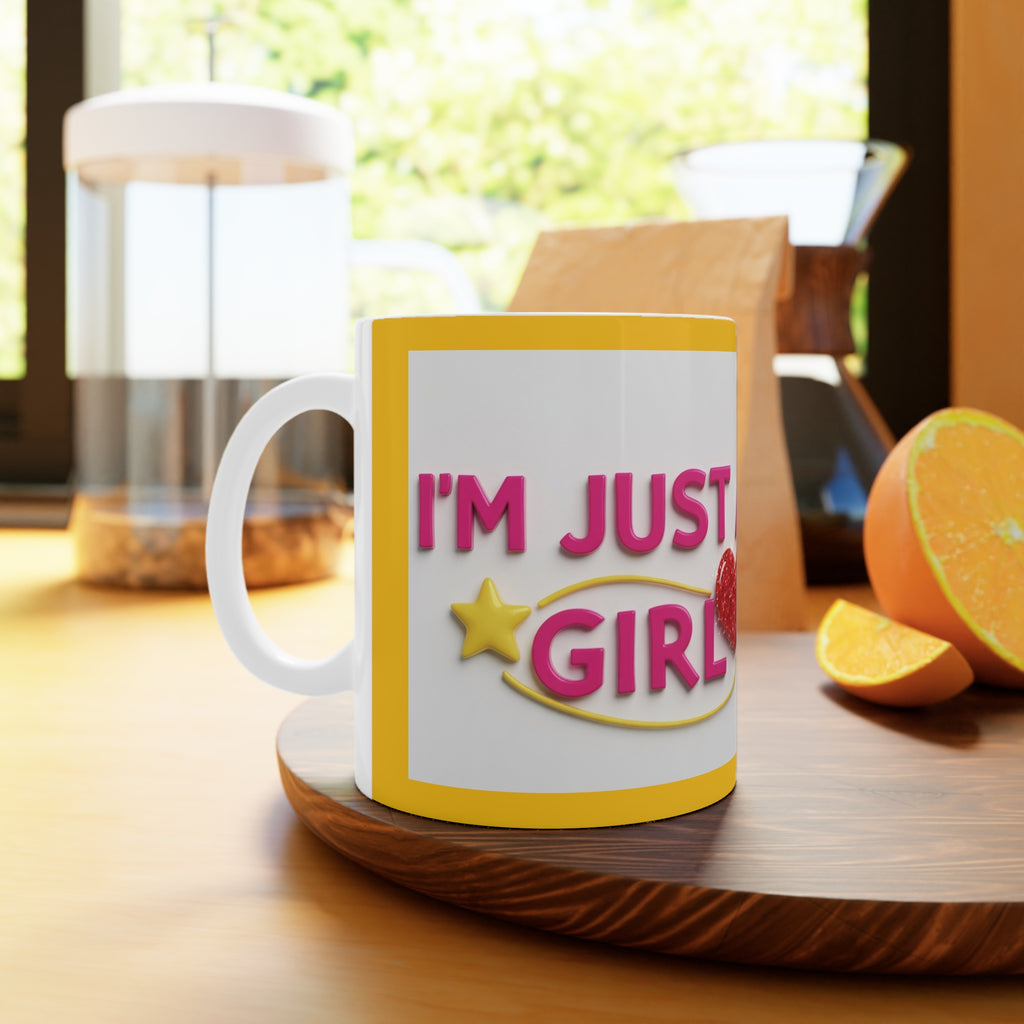 I'm Just a Girl Mug | Retro Glam Woman Illustration