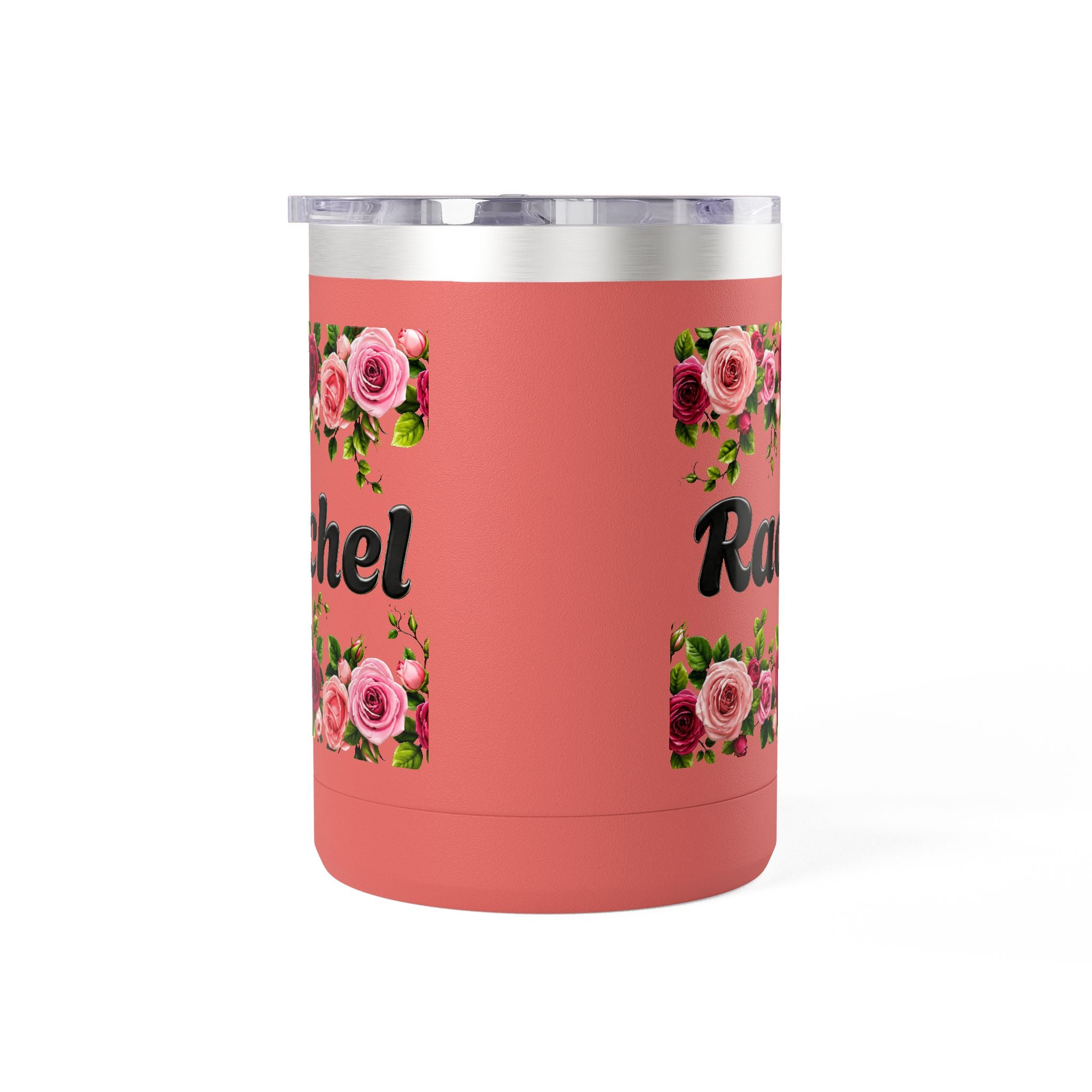 Personalized Rachel Floral 15oz Travel Mug — Insulated Coffee Tumbler