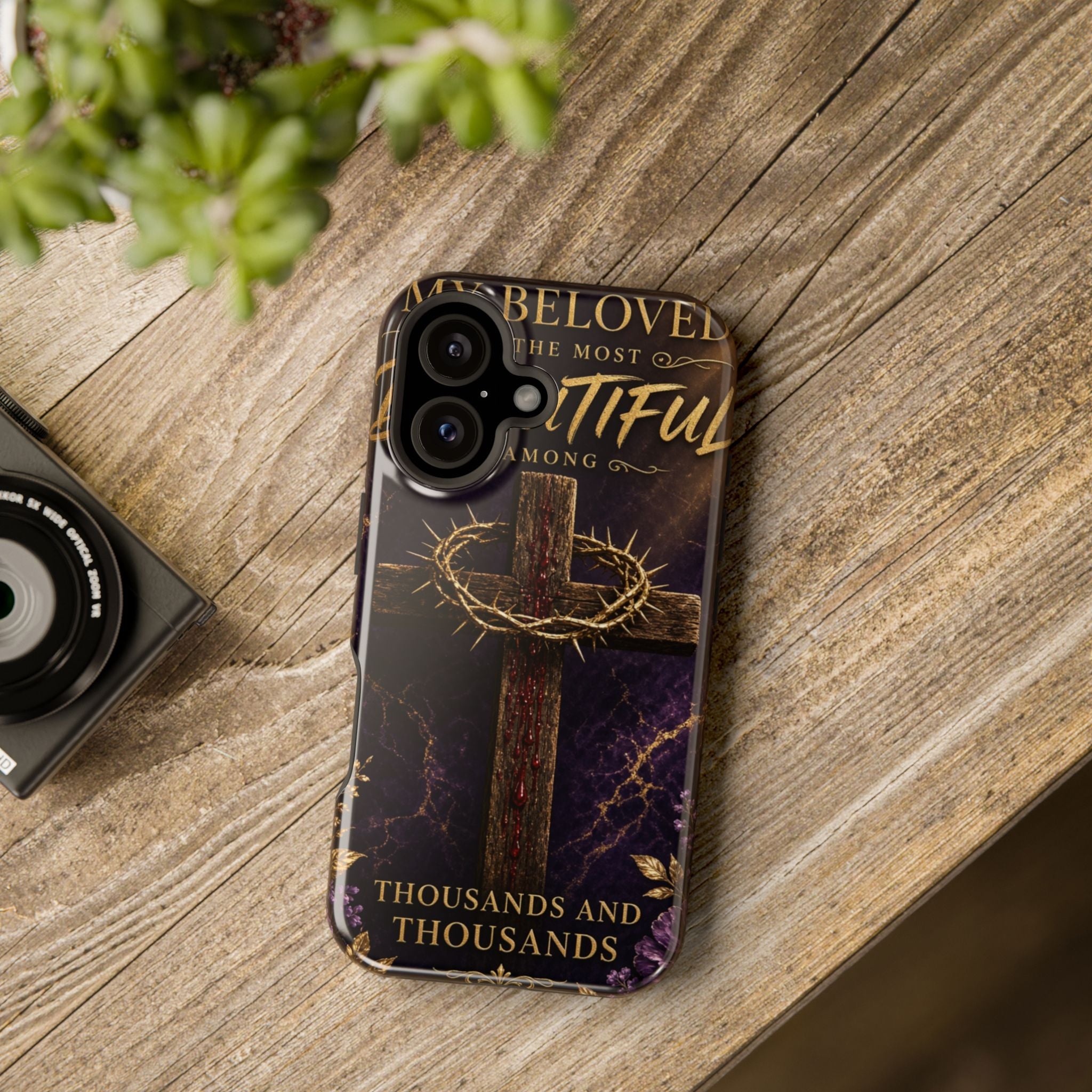 Christian Cross Magnetic Impact-Resistant Phone Case — "Beloved Most Beautiful" Scripture Design