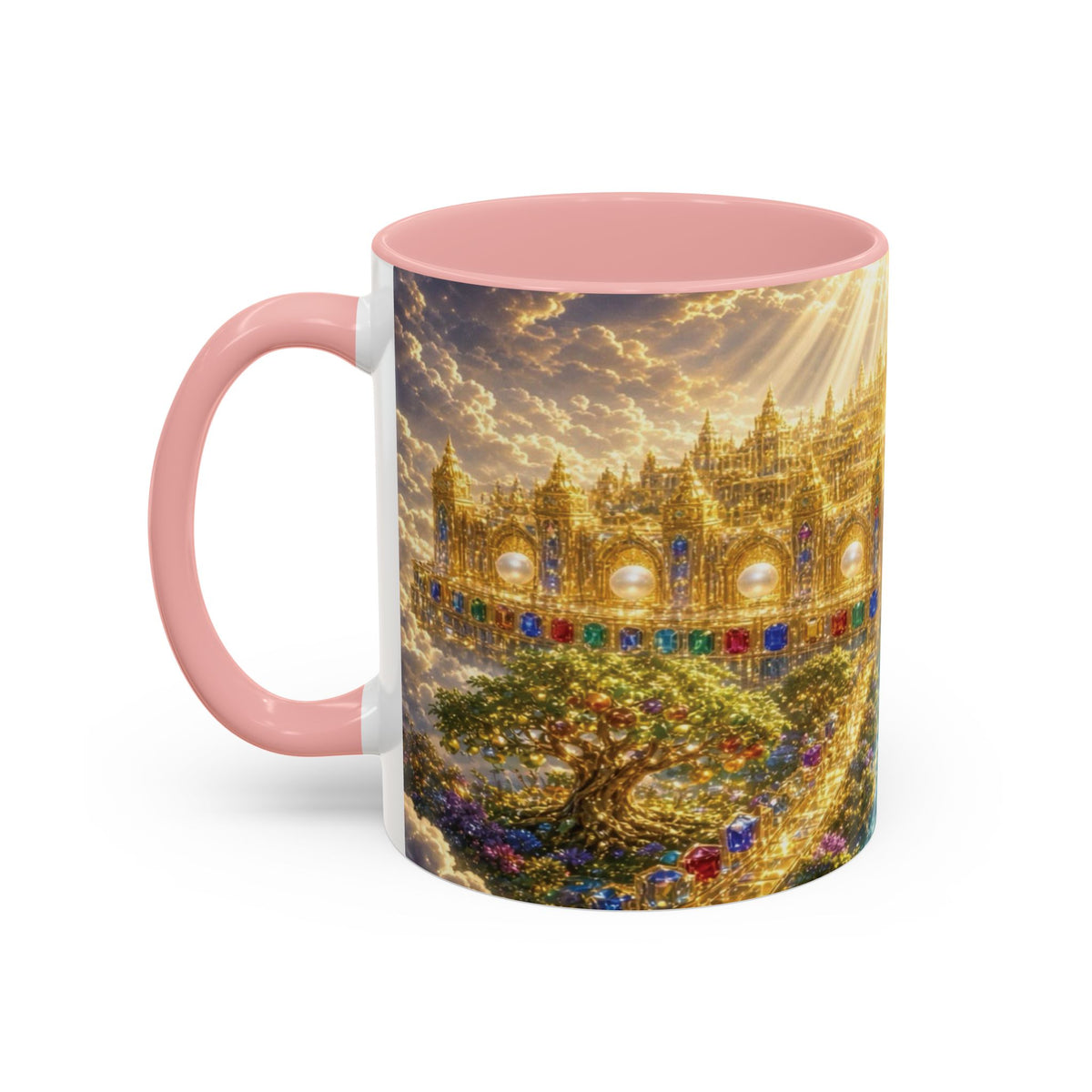 Heavenly City Christian Coffee Mug — Golden Celestial Paradise Design (11/15oz)
