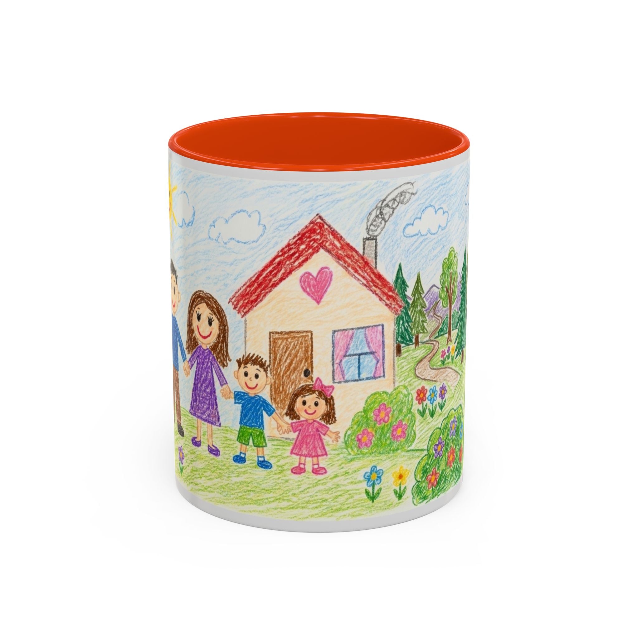 Crayon Family Home Drawing Mug | Colorful Ceramic Coffee Cup