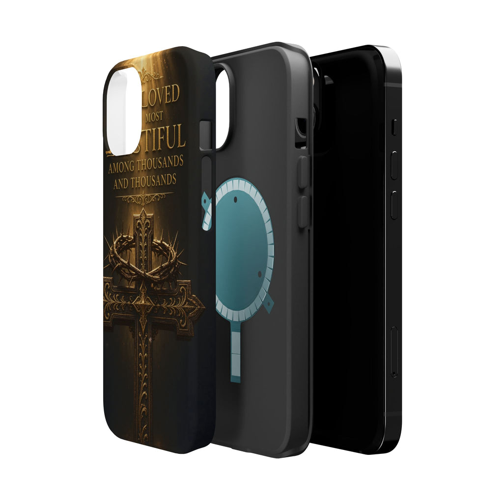 Magnetic Impact-Resistant Phone Case — "Most Beautiful" Cross with Crown of Thorns