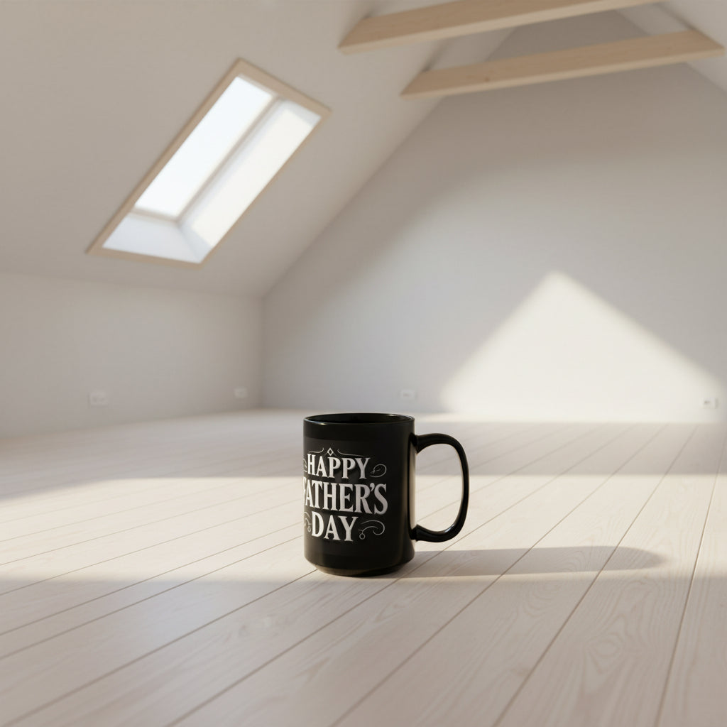 Happy Father’s Day Photo Mug — Personalized Black Coffee Cup (11oz, 15oz)