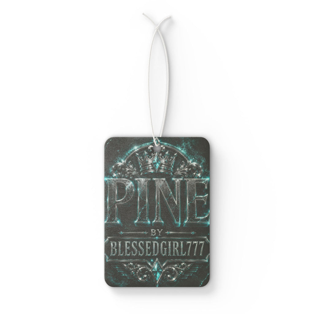 Car Air Freshener — 'PINE by BLESSEDGIRL777' Vintage Teal Scented Ornament