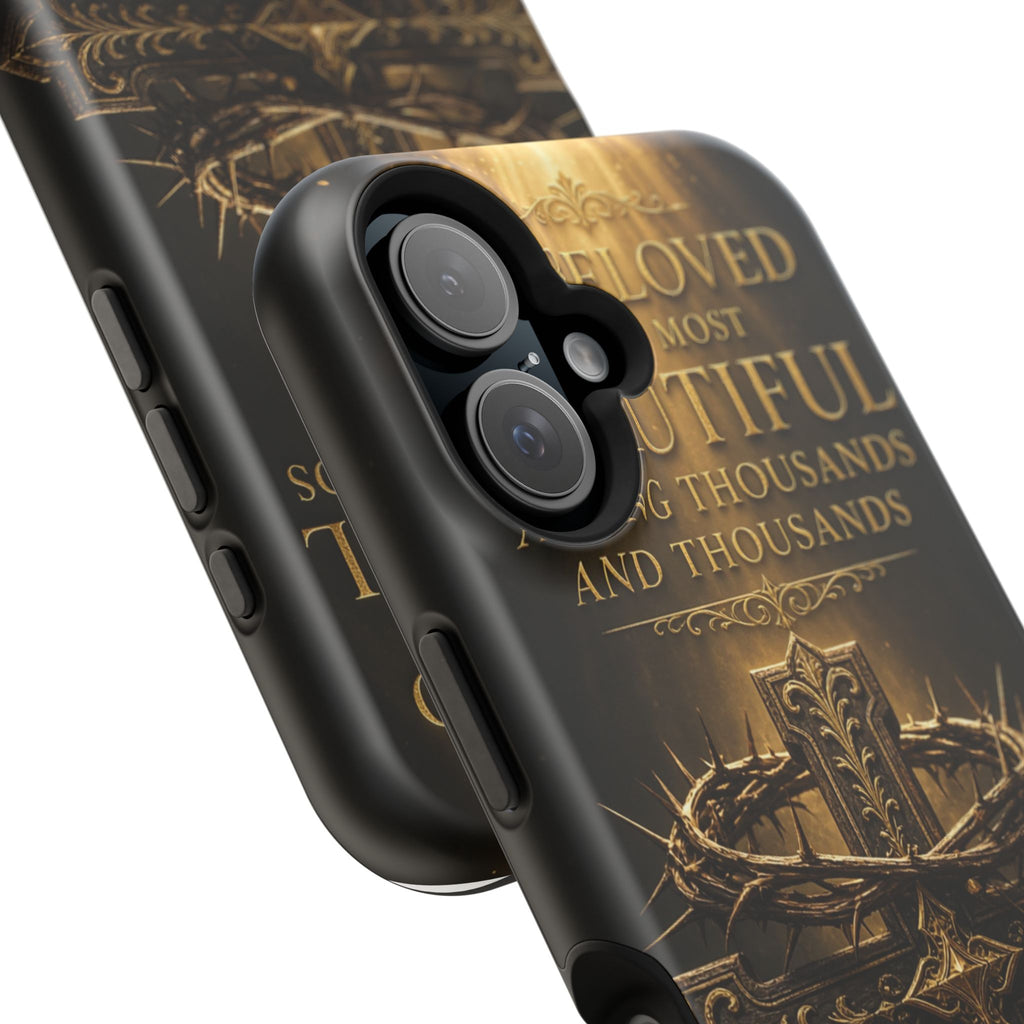 Magnetic Impact-Resistant Phone Case — "Most Beautiful" Cross with Crown of Thorns