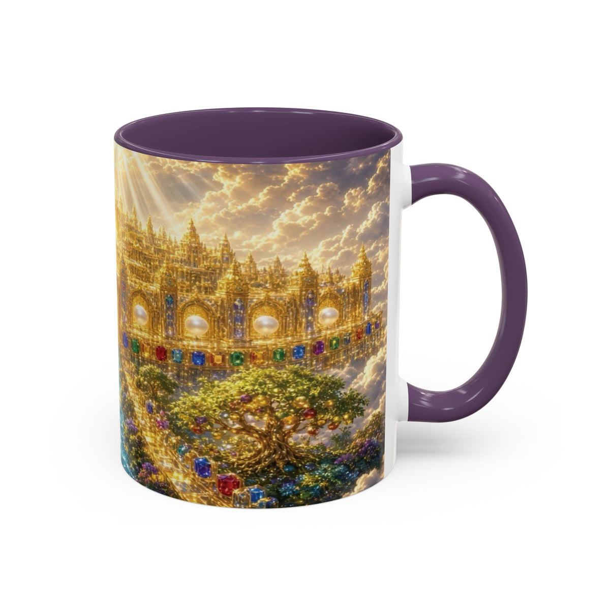 Heavenly City Christian Coffee Mug — Golden Celestial Paradise Design (11/15oz)