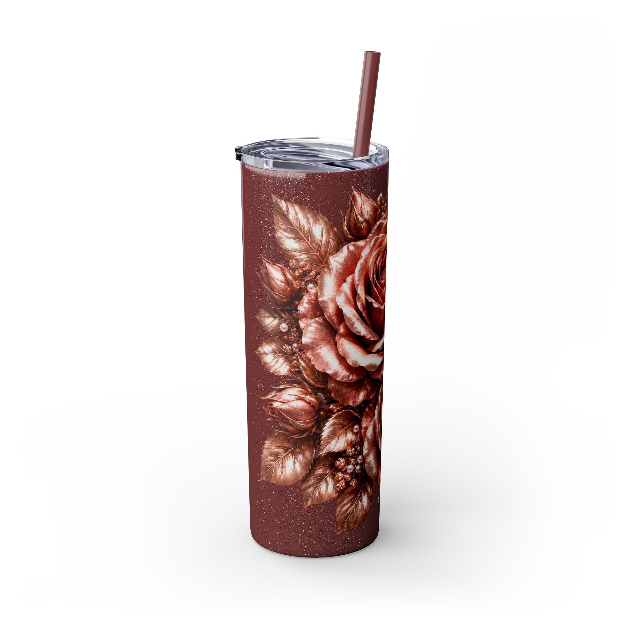 Skinny Tumbler — Monochrome Rose Garden 20oz Straw Tumbler