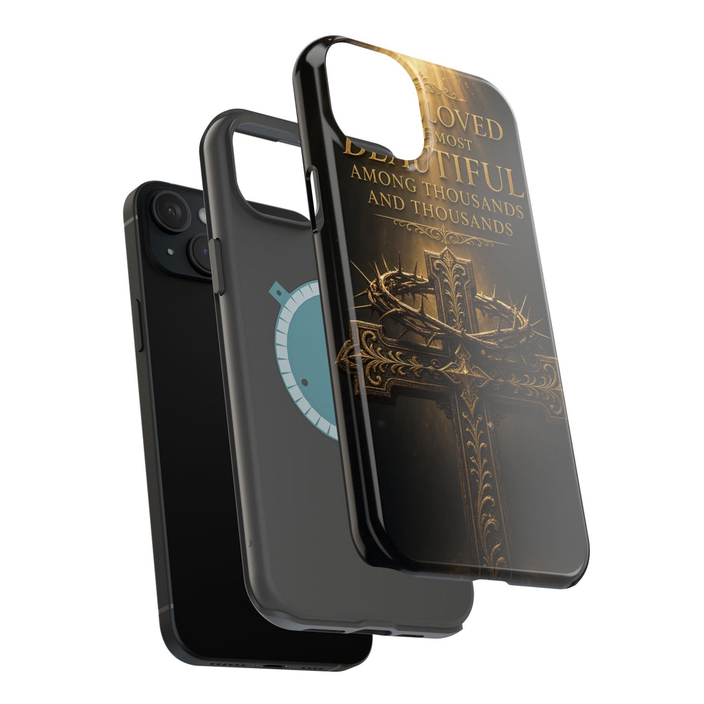 Magnetic Impact-Resistant Phone Case — "Most Beautiful" Cross with Crown of Thorns