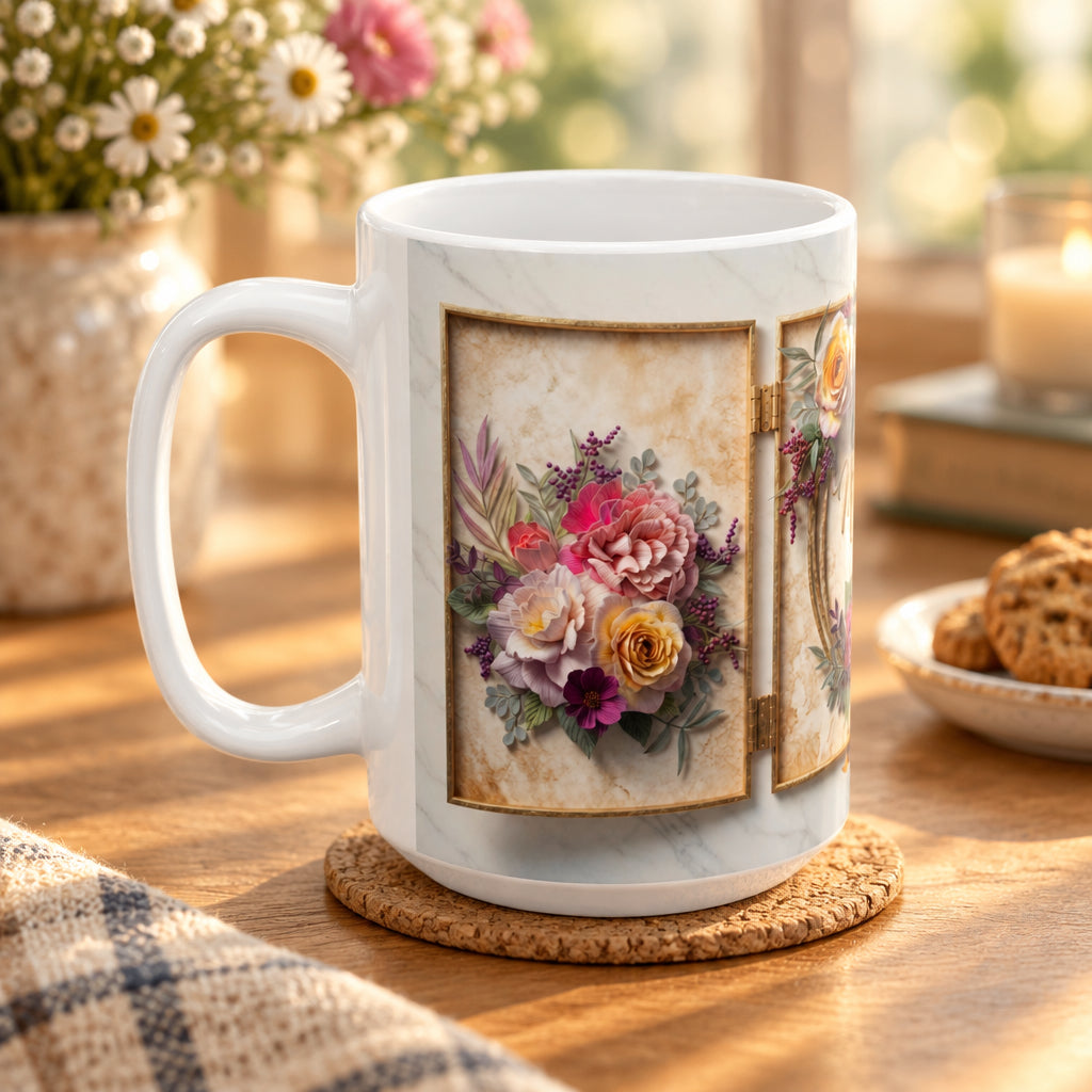 Happy Mother's Day Floral Wreath Mug | Ceramic 11oz & 15oz