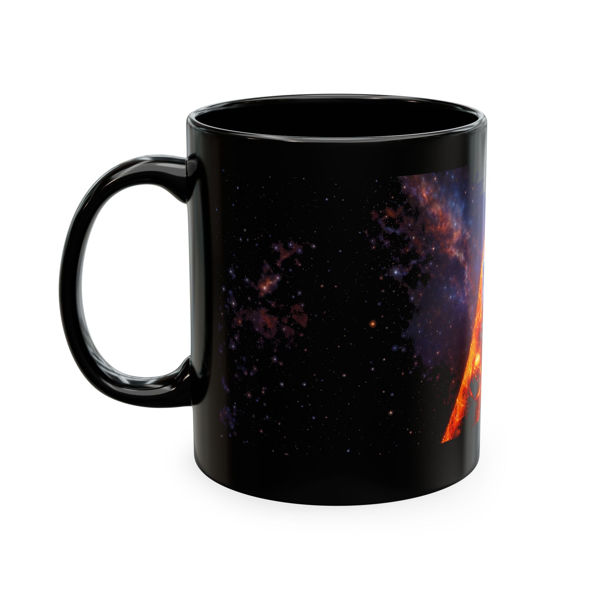 Cosmic Unity Mug — Fire & Ice Hands Galaxy Ceramic Coffee Cup