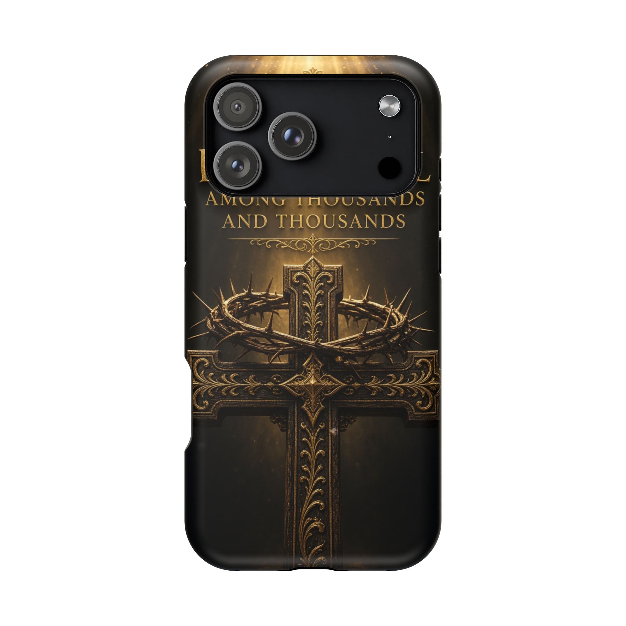 Magnetic Impact-Resistant Phone Case — "Most Beautiful" Cross with Crown of Thorns