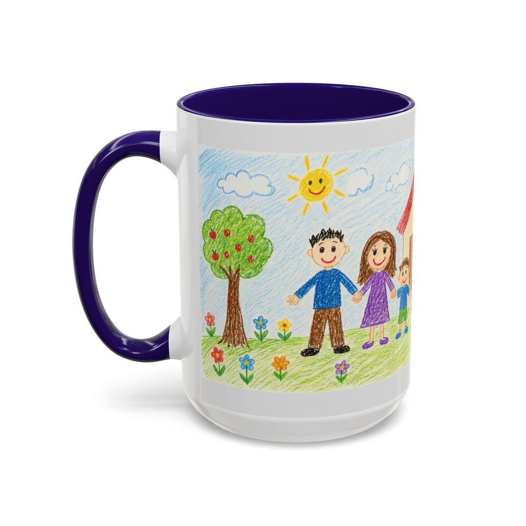 Crayon Family Home Drawing Mug | Colorful Ceramic Coffee Cup