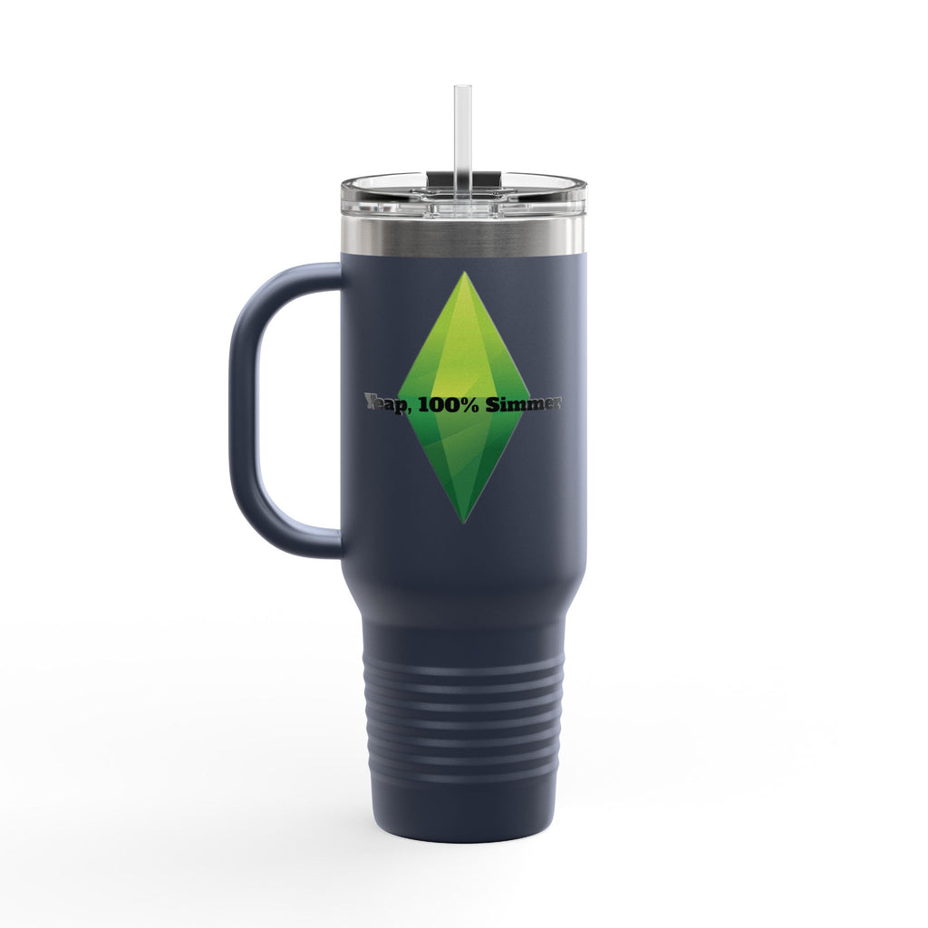 Sims Insulated Travel Mug, 40oz - Cozy & Stylish Gift for Travelers, Coffee Lovers - Large Hot Beverage Container, Thermal Cup, Portable Tea