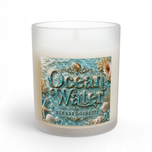 Ocean Water Scented Candle — 11oz Glass Jar (Beach Seashell Coastal Vibe)