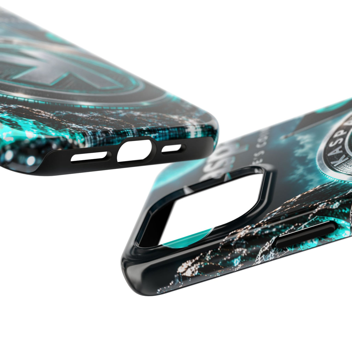 Kaspa Coin Tough Phone Case – Teal Crypto Logo Protective Cover
