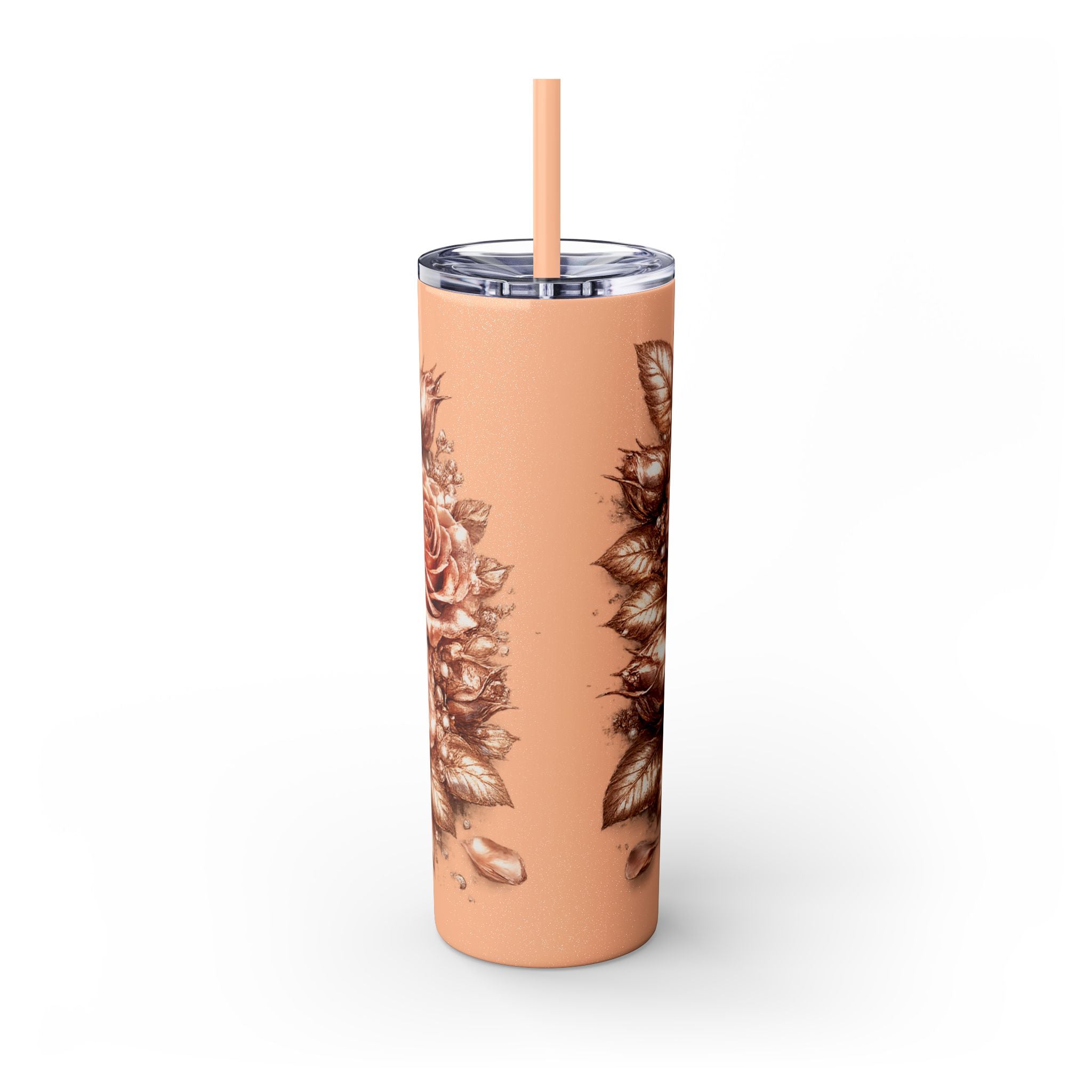 Skinny Tumbler — Monochrome Rose Garden 20oz Straw Tumbler