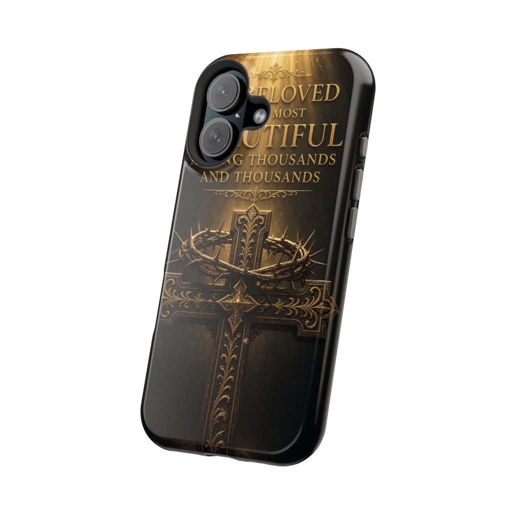 Magnetic Impact-Resistant Phone Case — "Most Beautiful" Cross with Crown of Thorns