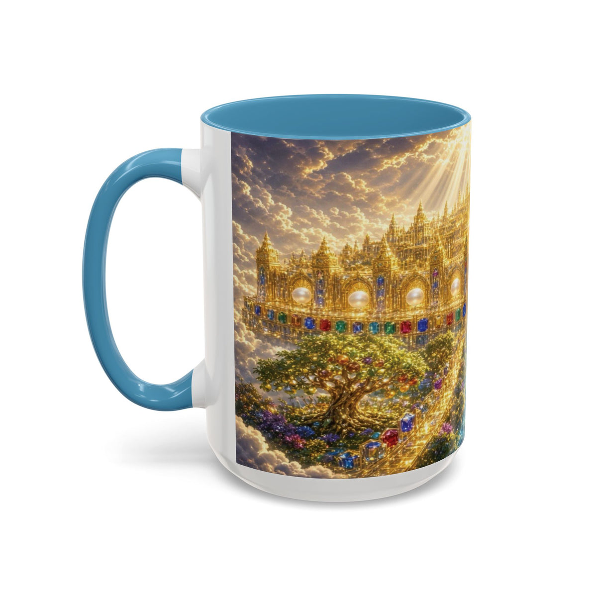 Heavenly City Christian Coffee Mug — Golden Celestial Paradise Design (11/15oz)
