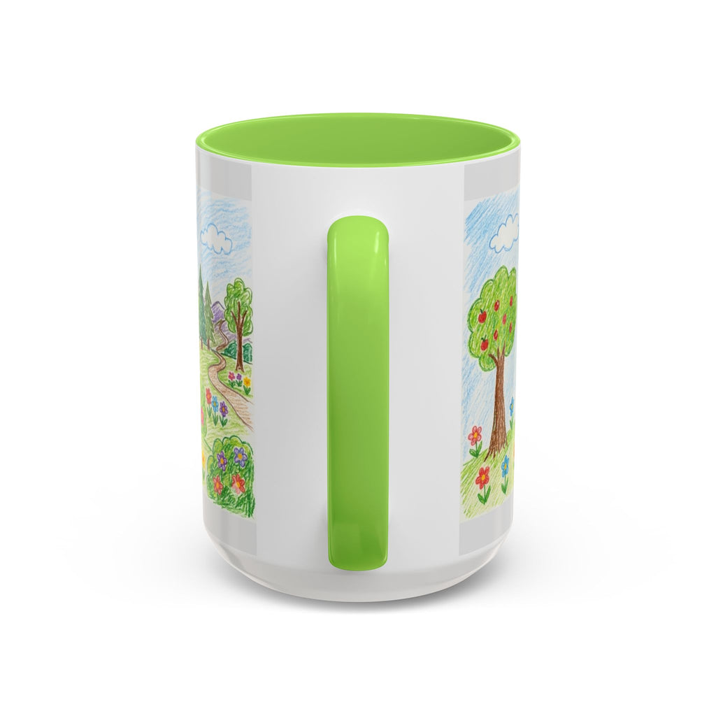 Crayon Family Home Drawing Mug | Colorful Ceramic Coffee Cup