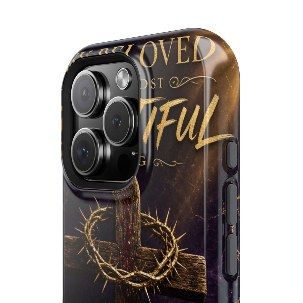 Christian Cross Magnetic Impact-Resistant Phone Case — "Beloved Most Beautiful" Scripture Design