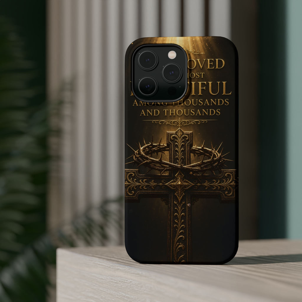 Magnetic Impact-Resistant Phone Case — "Most Beautiful" Cross with Crown of Thorns