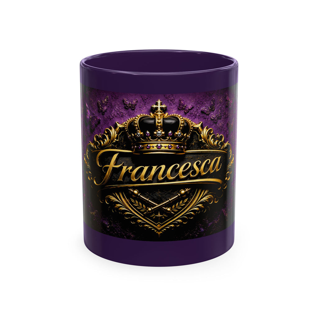 Personalized  Ceramic Mug — Royal Gold Crown Design
