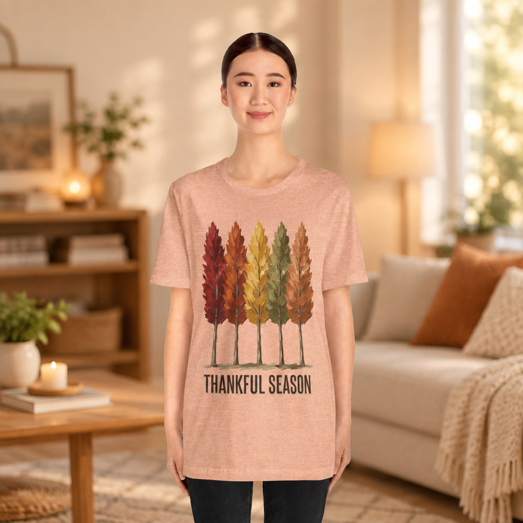 Thankful Season Autumn Trees T-Shirt | Thanksgiving Fall Tee