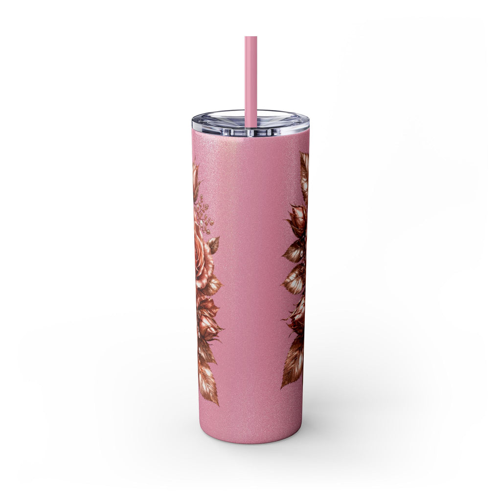 Skinny Tumbler — Monochrome Rose Garden 20oz Straw Tumbler