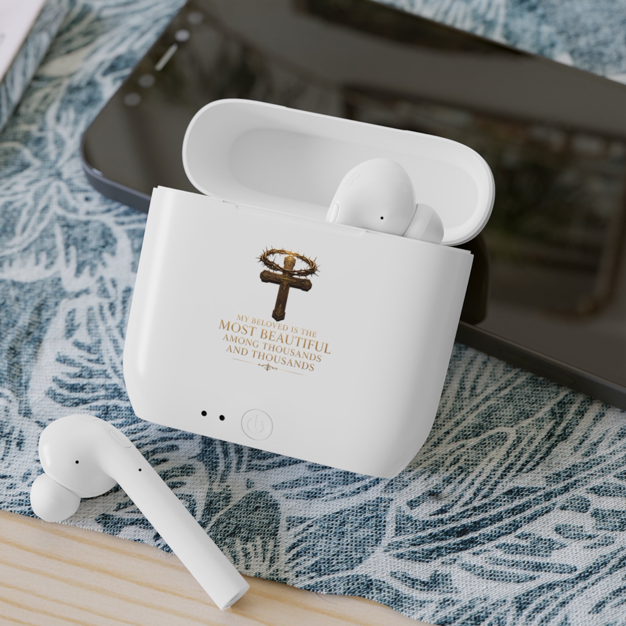 Wireless Earbuds — 'My Beloved Is the Most Beautiful' Crown Design