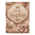 Personalized Pink Princess Baby Swaddle Blanket – Custom Name Nursery Gift (e.g., "Baby Sophia")