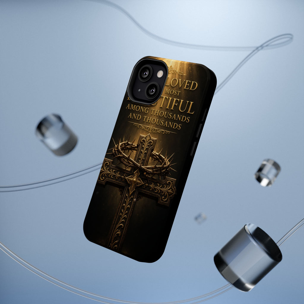 Magnetic Impact-Resistant Phone Case — "Most Beautiful" Cross with Crown of Thorns