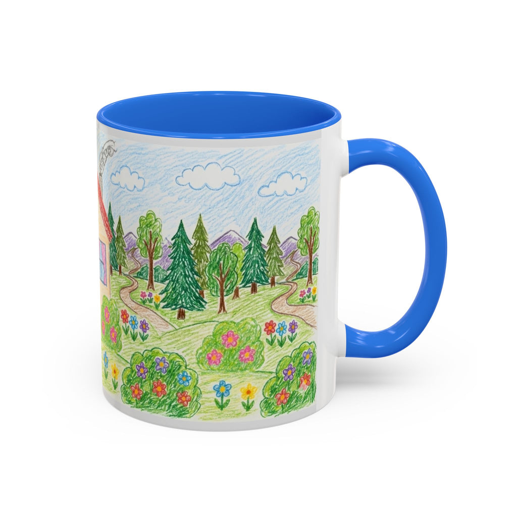 Crayon Family Home Drawing Mug | Colorful Ceramic Coffee Cup