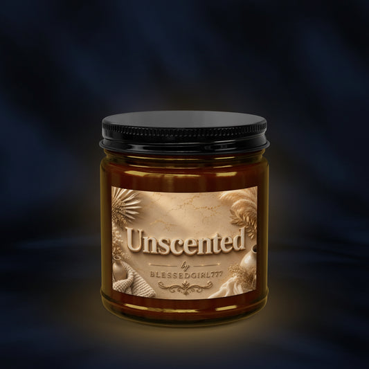 Unscented Soy Candle Jar — 4oz & 9oz Amber Glass with Black Lid